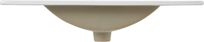 JONATHAN Y SNK1002A Ancillary 3-Hole 30 in. W x 18.25 in. D Classic Contemporary Rectangular Ceramic Single Sink Basin Vanity Top, White