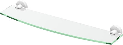 Gatco 5486 Locke Glass Shelf, Matte White/Wall Mounted 20.13" X 5.38" Tempered/Floating Rectangle Glass Shelf for Bathroom