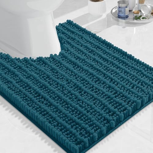 Arotive Toilet Rugs U-Shaped 24x20, Soft Absorbent Chenille Shaggy Bath Mat