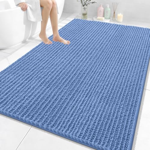 OLANLY Large Bathroom Rugs 70x46, Thick Soft Absorbent Chenille Bath Rugs