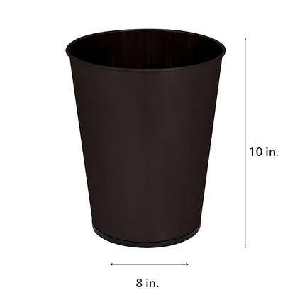 Bath Bliss 5 Liter Small Wastebasket | Round Open Top | Trash Can | Bathroom | Bedroom | Kitchen | Office | Dorm | Disposal Waste Bin | Garbage | Oil Rubbed Bronze