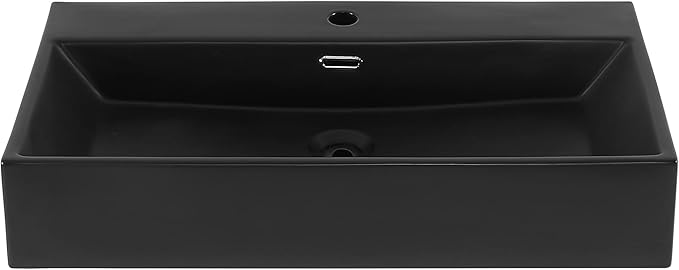 Swiss Madison Claire 30” Rectangle Wall-Mount Bathroom Sink in Matte Black
