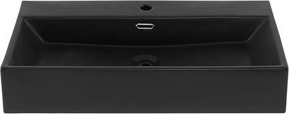 Swiss Madison Claire 30” Rectangle Wall-Mount Bathroom Sink in Matte Black