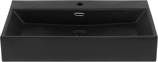 Swiss Madison Claire 30” Rectangle Wall-Mount Bathroom Sink in Matte Black