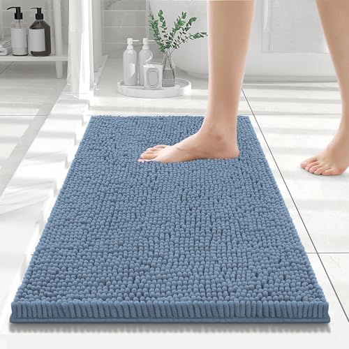 Smiry Bathroom Rugs 24X16, Luxury Chenille Extra Soft Absorbent Bath Mat