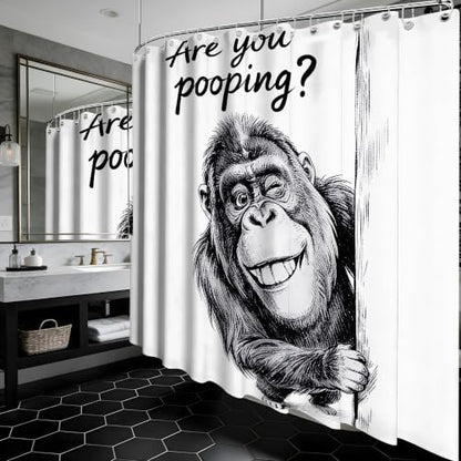 Extra Long Shower Curtain Fun Monkey Clawfoot Tub, 108 x 72 in