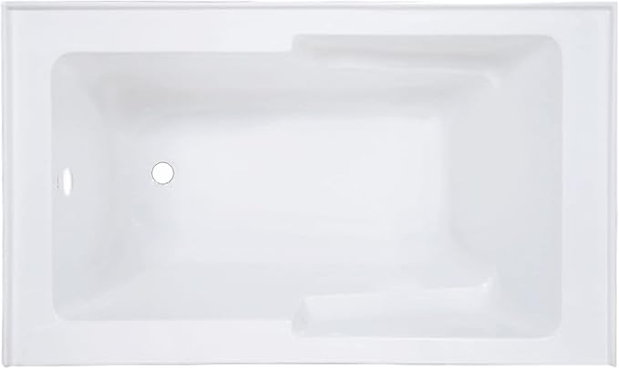 Voltaire 54 x 30 Skirted Left Drain Soaking Alcove Bathtub in Glossy White with Integrated Armrest