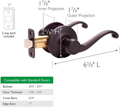 Design House 779215 Scroll Passage Hall and Closet Door Lever Matte Black