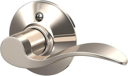 SCHLAGE Accent Lever Non-Turning Lock in Polished Nickel - Left Handed - F170 ACC 618 LH
