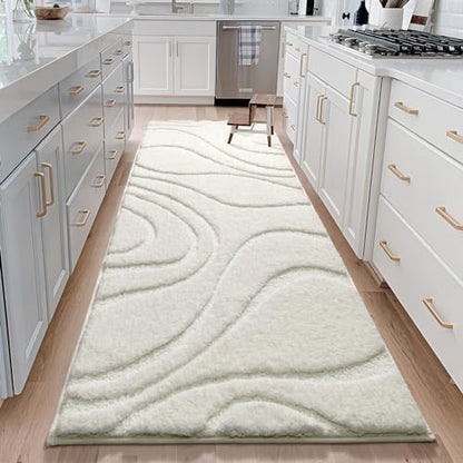 DEXDE Bathroom Rugs Runner Non-Slip Mat for Bathroom Floor, 24X72 White