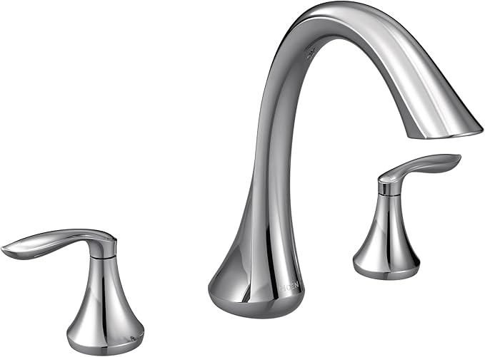 Moen Eva Chrome Two-Handle Deck Mount Roman Tub Faucet Trim Kit, Valve Required, T943