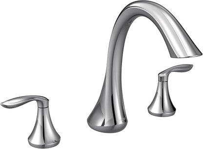 Moen Eva Chrome Two-Handle Deck Mount Roman Tub Faucet Trim Kit, Valve Required, T943