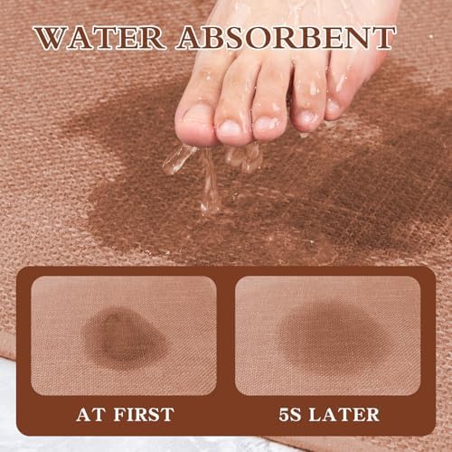 chakme Bathroom Rugs Mat 59x24, Ultra Thin Non Slip Bath Mat Large Quick Dry Absorbent Bath Mat for Bathroom, (Dark Pink, 59"x24")