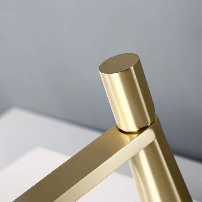Faucet Bathroom Faucets Brass Hole Single Handle 360 Degree Rotation Deck Mounted Basin Hot and Cold Water Sink Tap Gun Grey (Gloss White) Faucet