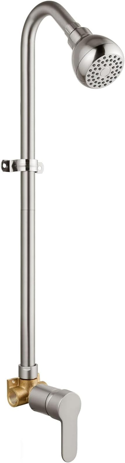 Outdoor Shower Kit,Outside Shower with Single Handle,Brushed Nickel | Hot and Cold Outdoor Shower Fixtures,Stainless Steel,with Rotatable Shower Head,Easy Installation