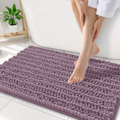 Smiry Bathroom Rugs 34X21, Extra Soft Rubber Backing Chenille Bath Mats