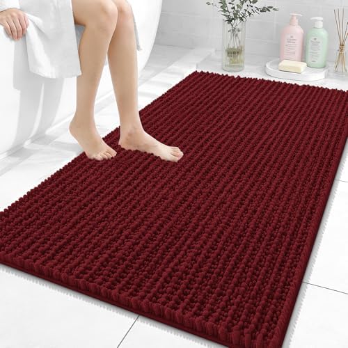 OLANLY Large Bathroom Rugs 44x32, Thick Soft Absorbent Chenille Bath Rugs