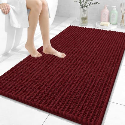 OLANLY Large Bathroom Rugs 44x32, Thick Soft Absorbent Chenille Bath Rugs