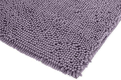 Amazon Basics Non-Slip Microfiber Absorbent Plush Shag Bathroom Rug Mat, Machine Washable, 21" x 34", Lavender (Pack of 12)