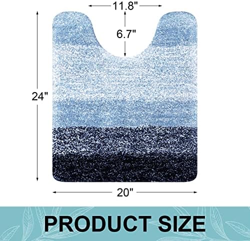 Arotive Microfiber Bathroom Rugs, Soft Absorbent Contour Toilet Rugs, 24x20