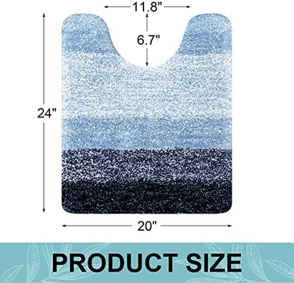 Arotive Microfiber Bathroom Rugs, Soft Absorbent Contour Toilet Rugs, 24x20