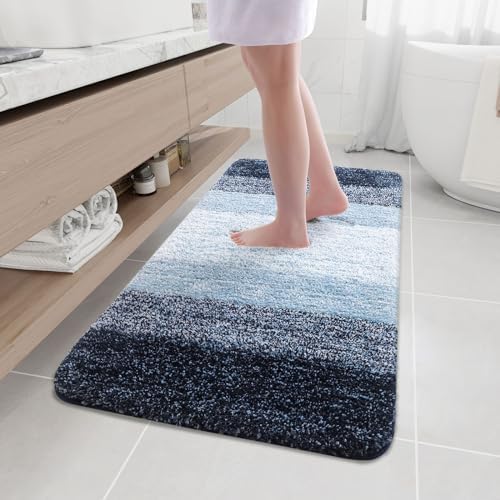 Arotive Microfiber Bathroom Rugs, Shaggy Soft Absorbent Bath Rug, 47x24