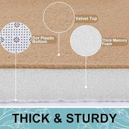 Smiry Memory Foam Toilet Rugs 24x20, Extra Soft Absorbent Bathroom Rugs