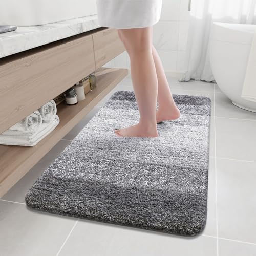 Arotive Microfiber Bathroom Rugs, Shaggy Soft Absorbent Bath Rug, 44x24