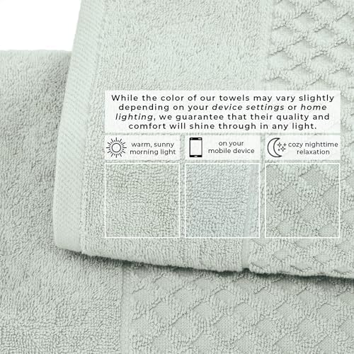 Great Bay Home Bath Towels - 100% Cotton 4 Pack 54x27 Bath Towel Set - Absorbent, Durable, Quick-Dry Towels for Bathroom (Pastel Blue)
