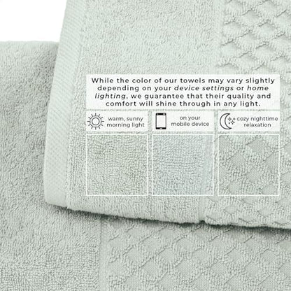 Great Bay Home Bath Towels - 100% Cotton 4 Pack 54x27 Bath Towel Set - Absorbent, Durable, Quick-Dry Towels for Bathroom (Pastel Blue)