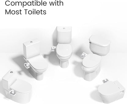 Bidet Attachment for Toilet, Ultra-Slim, Self Cleaning, Dual Nozzle, Feminine & Posterior Wash, Fresh Cold Water Sprayer, for Existing Toilets Seat, Baday Beday Badette Bedette, Silver