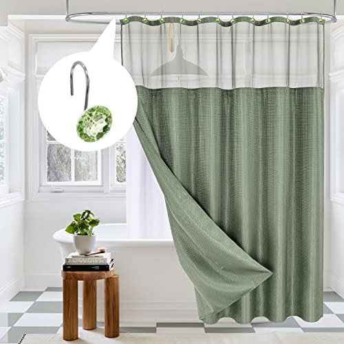 Sage Diamond Crystal Bling Shower Curtain Hooks Rings for Bathroom,12PCS