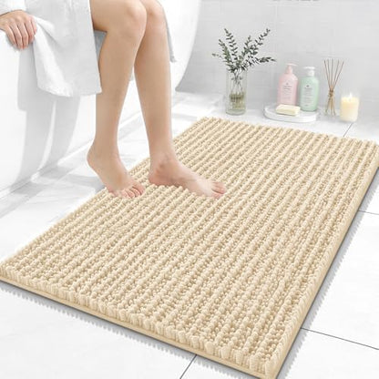 OLANLY Bathroom Rugs 36x24, Thick Soft Absorbent Chenille Bath Rugs