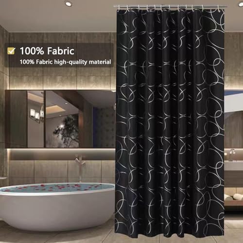 LLSCL Fabric Shower Curtain Liner with Magnets, Waterproof Hotel Quality, 72 x 72 Machine Washable