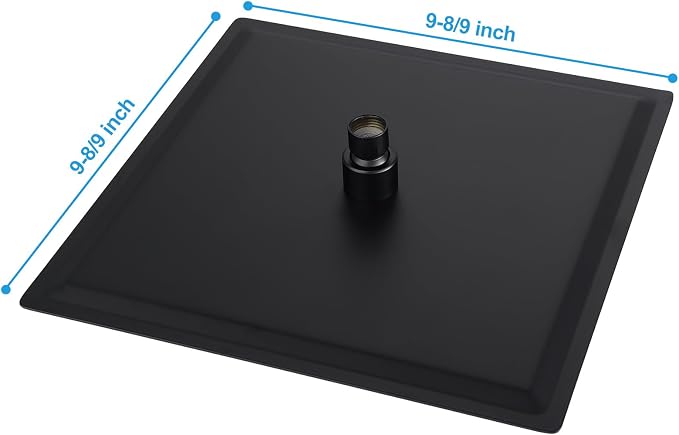 Lordear Rain Shower Heads High Pressure, Rainfall Showerhead for Bathroom Fixed Mount, 8 Inch Large Square High Flow Shower Head (Matte Black)