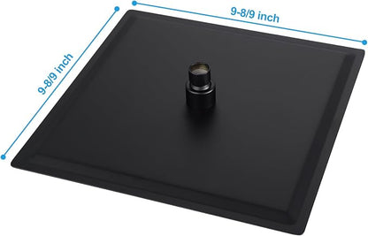 Lordear Rain Shower Heads High Pressure, Rainfall Showerhead for Bathroom Fixed Mount, 8 Inch Large Square High Flow Shower Head (Matte Black)