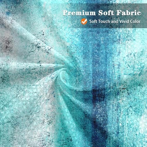 Shower Curtain Set, for Bathroom Decor 72" x 72", Abstract Teal