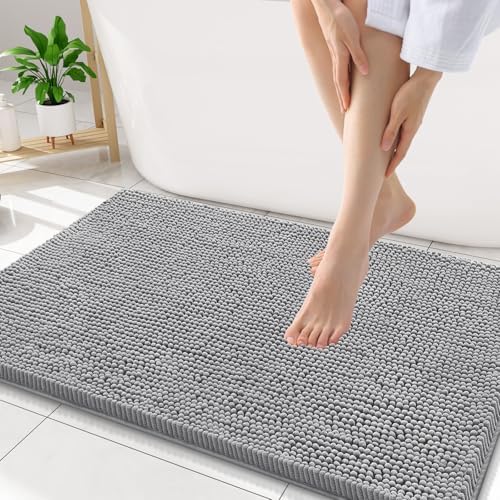 Smiry Bathroom Rugs 34X21, Luxury Chenille Extra Soft Absorbent Bath Mat