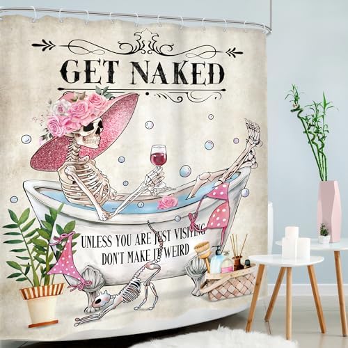 Skull Skeleton Halloween Gothic Spooky Goth Bathroom Shower Curtain Set