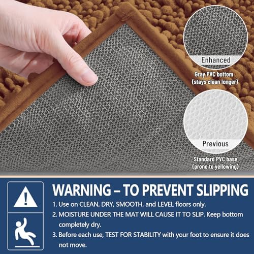 Arotive Bathroom Rugs Mat 24x16, Soft Absorbent Chenille Shaggy Bath Mat