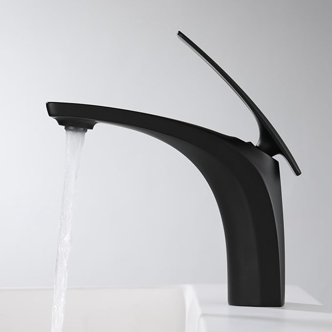 Single Handle Bathroom Faucets Brass Single Hole Faucet for Bathroom Sink Hot Cold Black