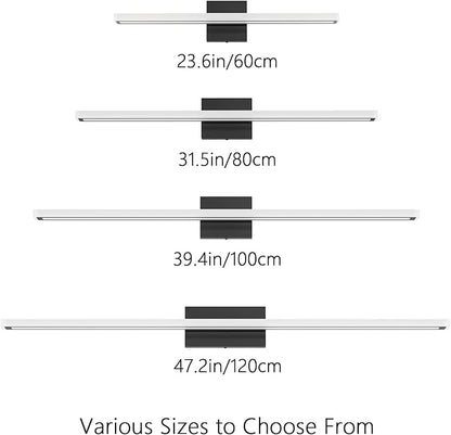 31.5inch Black LED Bathroom Vanity Light Bar 24W Modern Bath Light Fixture Over Mirror Vanity Light Cool White 6000K