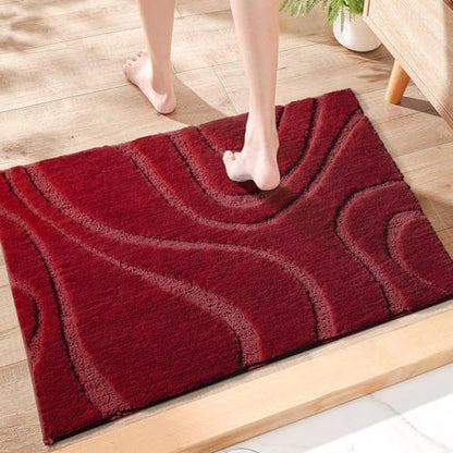 DEXDE Bathroom Rugs Mat Soft Absorbent Shaggy Floor Carpet 20x32 Burgundy