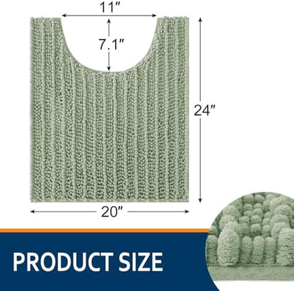 Smiry Bathroom Toilet Rugs U Shaped 24X20, Chenille Bath mats for Toilet