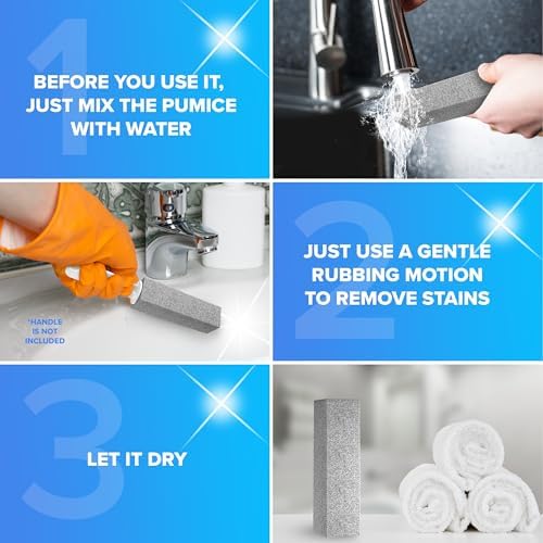 DISIWENE Pumice Cleaning Stone with Handle Toilet Bowl Cleaner Hard Water Ring Remover for Bath/Pool/Kitchen/Household Cleaning (14, 14 Pack (No Handle))