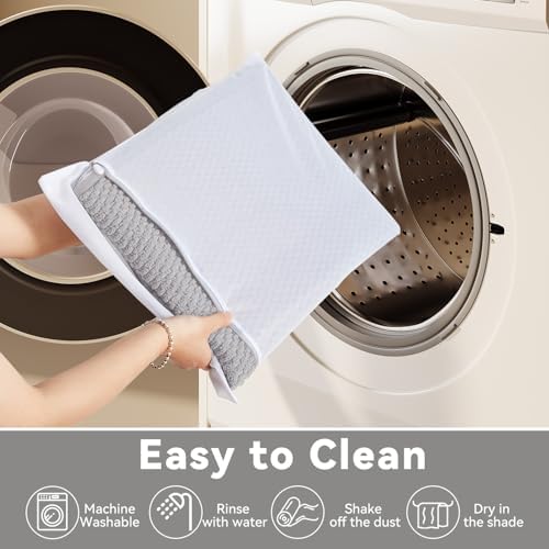 Triohero Bathroom Rugs Non Slip Washable, Super Absorbent Thin Bath Mat Quick Dry Low Pile Bathroom Rug, Light Grey 24"x36"