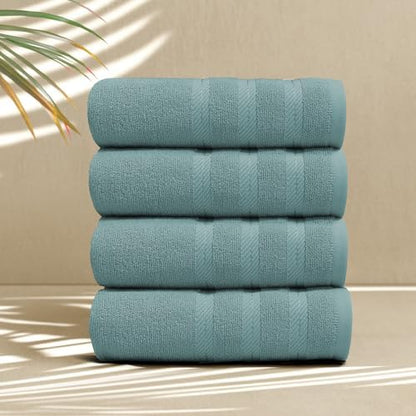 Hearth & Harbor Luxury Hand Towels - 100% Ring Spun Cotton Hand Towels for Bathroom, Shower, Spa, Soft & Absorbent Towels, 4 Piece Set, Teal