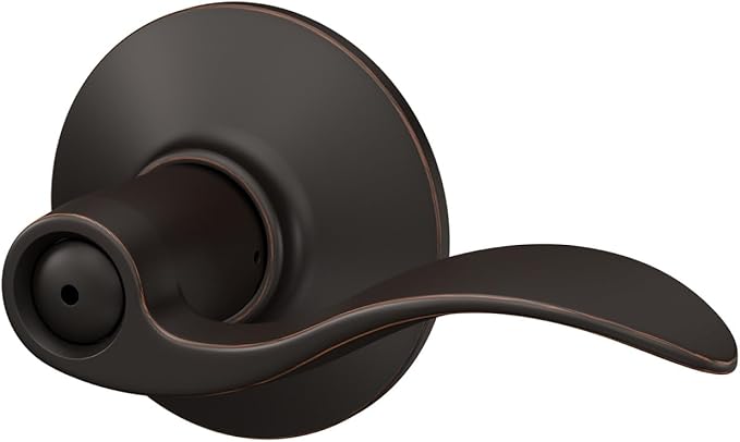 Schlage F40 ACC 716 Accent Door Lever, Bed & Bath Privacy Lock, Aged Bronze