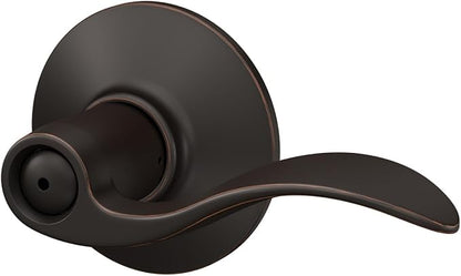 Schlage F40 ACC 716 Accent Door Lever, Bed & Bath Privacy Lock, Aged Bronze