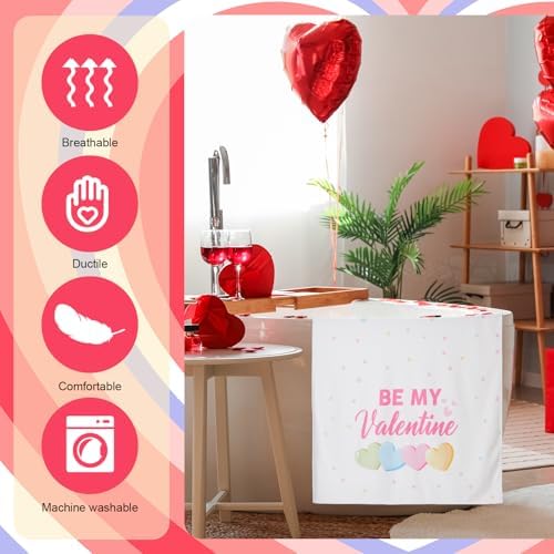 Peryiter 3 Pack Valentine Heart Decorative Bath Towel Set